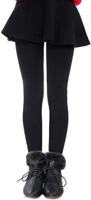 img 4 attached to 👖 Tengo Winter Fleece Elastic Leggings: Comfy Girls' Clothing for Chilly Days