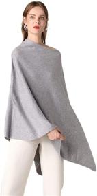 img 4 attached to 🧣 Pashmina Cashmere Women's Accessories: Asymmetrical Ponchos + Cashmere