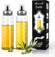 🍶 rinykit olive oil bottle dispenser set - 17 oz glass oil and vinegar dispenser, no-drip kitchen container with caps - ideal for soy sauce and vinegar cruet logo