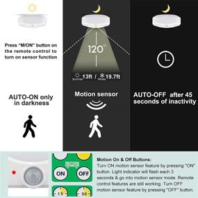 img 3 attached to HONGUT Battery-Powered LED Ceiling Light - Wireless & Remote-Controlled - Motion Sensor ON/Off - 💡 Shower Light with Timer - 250LM - Cool/Warm Light for Indoor Use - Stairs, Kitchen, Porches