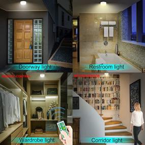 img 1 attached to HONGUT Battery-Powered LED Ceiling Light - Wireless & Remote-Controlled - Motion Sensor ON/Off - 💡 Shower Light with Timer - 250LM - Cool/Warm Light for Indoor Use - Stairs, Kitchen, Porches