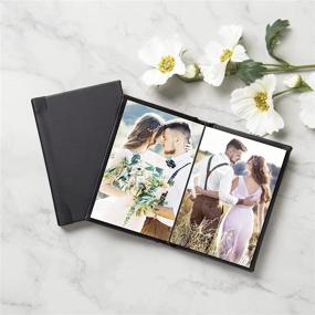 img 1 attached to 📷 4x6 Black Leather Self-Stick Photo Album - Holds 10 Photos: A Stylish Solution for Your Precious Memories