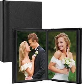 img 4 attached to 📷 4x6 Black Leather Self-Stick Photo Album - Holds 10 Photos: A Stylish Solution for Your Precious Memories