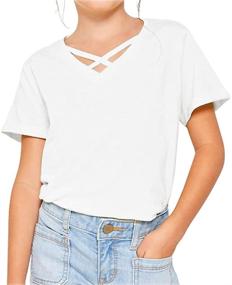 img 4 attached to Oftalle Girls Shirt Sleeve Casual