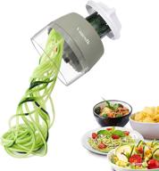 🥒 4-in-1 heavy duty veggie spiralizer – voaesdk handheld spiralizer vegetable slicer for zucchini spaghetti, salad, carrot, fruit, cucumber, onion noodle maker (gray) logo