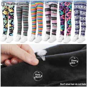 img 3 attached to Stay Warm in Style: LSPAR Leggings Fleece Winter Prints for Girls' Clothing