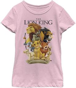 img 1 attached to Очаровательная футболка с высоким воротом для девочек Disney Lion King Tall Cast: идеально для юных фанатов!