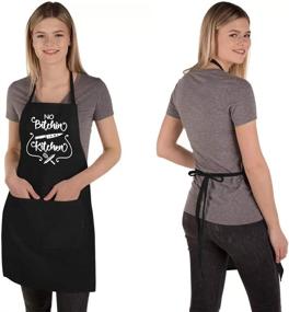 img 3 attached to Saukore Funny Adjustable Kitchen Chef Aprons with 2 Pockets - Cute Birthday, Thanksgiving, Christmas Apron Gifts for Women Men, Mom, Wife, Husband, Aunt, Grandma - Ideal for Cooking and Baking