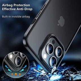 img 2 attached to 📱 gogorelax iPhone 13 Pro Max Case - [Military Grade Protection], Translucent Matte Clear Back with Soft TPU Edge, Anti-fingerprint & Anti-scratch Slim Fit Cover in Black