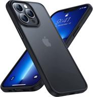 📱 gogorelax iphone 13 pro max case - [military grade protection], translucent matte clear back with soft tpu edge, anti-fingerprint & anti-scratch slim fit cover in black logo
