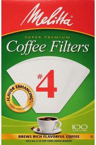 img 4 attached to Melitta White No. 4 Cone Coffee Filters - 100 Count