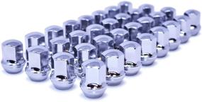 img 4 attached to 🔩 2019 Mastiff Chrome Lug Nut Set, M14x1.5 Thread, Bulge Acorn Style, 7/8" (22mm) Hex, 60 Degree Tapered Seat, One-Piece Design (32 Pack)
