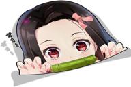 🤩 наклейки blkuopar nezuko kamado peeker для автомобиля - 6" x 4.6" аниме виниловые водонепроницаемые наклейки для окон - декоративные наклейки waifu с дизайном peeking логотип