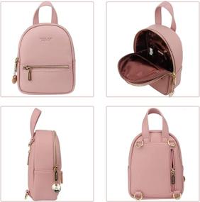 img 1 attached to 🎒 Женская мини-плечевая сумка - Милый рюкзак из искусственной кожи для модной маленькой сумочки - Одна плечевая ремень - Идеальный подарок для женщин (розовый)