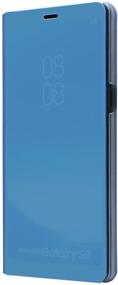 img 3 attached to 📱 AICase Galaxy S8 Plus Case - Translucent View Window Sleep/Wake Up Function - Luxury Mirror Screen Flip Electroplate Plating Stand - Full Body Protection - Samsung Galaxy S8 Plus Cover (Blue)
