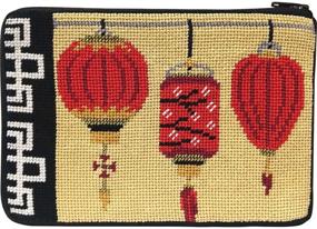 img 1 attached to Stitch Needlepoint Purse Chinese Lanterns