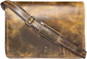 img 4 attached to 👜 Rustic Town Vintage Crossbody Laptop Messenger Bag: Handmade Genuine Leather, 16 inch