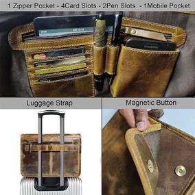 img 2 attached to 👜 Rustic Town Vintage Crossbody Laptop Messenger Bag: Handmade Genuine Leather, 16 inch