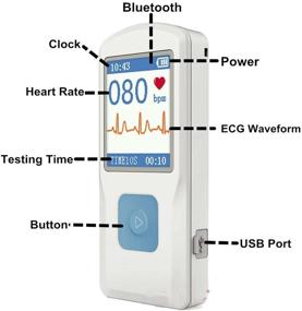 img 3 attached to 📱 Facelake FL10: Advanced Portable ECG/EKG Monitor with Bluetooth for iOS and Android - Stay Connected to Your Heart Health