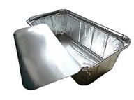 d&amp;w fine pack a86 2 lb. aluminum foil loaf/bread pan tins w/foil board lid - 25 sets logo