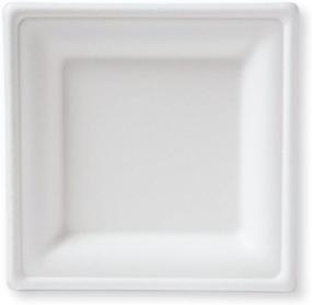 img 4 attached to 🍽️ Susty Party 6-Inch Compostable Square Plates (50-Count), White Sugarcane Heavy-Duty Disposable Biodegradable Plates for Dessert