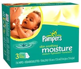 img 1 attached to Pampers Baby Wipes Refills - Skin Soothing Moisture - Case Pack of Four (216 Count Resealable Packages, 864 Total Wipes)