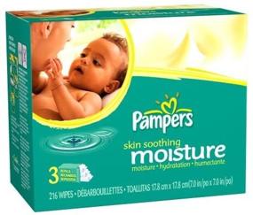 img 2 attached to Pampers Baby Wipes Refills - Skin Soothing Moisture - Case Pack of Four (216 Count Resealable Packages, 864 Total Wipes)