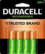 аккумуляторы duracell rechargeable aa - долговечные, многофункциональные двойные батарейки для дома и бизнеса - упаковка из 4 штук. логотип