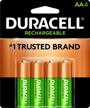 duracell rechargeable aa batteries - long lasting, multipurpose double a battery for home and business use - pack of 4 logo