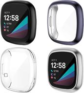 nanw 4-пакет пленки-защиты экрана для fitbit sense / versa 3 логотип