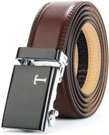 tonywell leather ratchet automatic buckle men's accessories logo