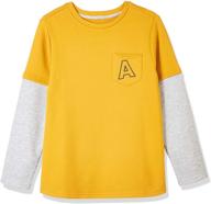 👕 awesomely layered youth boys long-sleeve 2fer tee with pocket logo