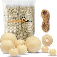 🪡 innovative offer: 520 pcs wooden beads & jute twine - assorted unfinished wood beads for crafts, jewellery making, decor, and diy projects - 8mm-20mm sizes logo