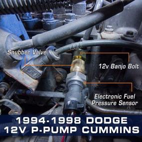 img 2 attached to 🔧 Адаптер резьбы датчика болта банжо давления топлива GlowShift - разработан для Dodge Ram 2500 3500 Cummins Diesel 1994-1998 с мотором P7100 12 клапанов - Легкая установка на корпус топливного фильтра - В комплекте прокладки для сжатия.