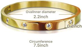 img 1 attached to 💎 Women's Love Bracelet Set: Gold Stainless Steel Bangles with Cubic Zirconia Stones - Includes Snake Chain Bracelet and Classic Chain Bracelet - Ideal Gift for Her