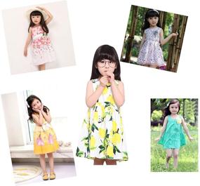 img 1 attached to Abalaco 100 Cotton Printed Sundress Toddler Girls' Clothing and Dresses