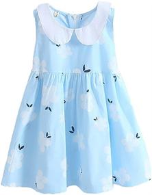 img 3 attached to Abalaco 100 Cotton Printed Sundress Toddler Girls' Clothing and Dresses