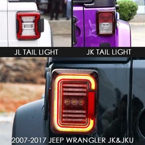 img 1 attached to 🚘 Улучшенная видимость: задние фонари с дымчатыми линзами LED для Jeep Wrangler JK JKU 2007-2017 - Пара, одобренная DOT