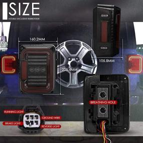 img 2 attached to 🚘 Улучшенная видимость: задние фонари с дымчатыми линзами LED для Jeep Wrangler JK JKU 2007-2017 - Пара, одобренная DOT