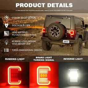 img 3 attached to 🚘 Улучшенная видимость: задние фонари с дымчатыми линзами LED для Jeep Wrangler JK JKU 2007-2017 - Пара, одобренная DOT