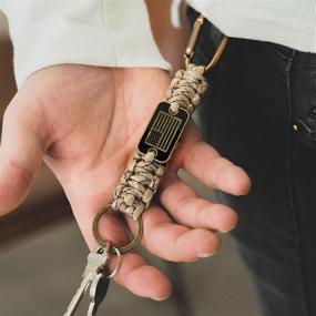 img 3 attached to Desert Camo Paracord Keychain Carabiner