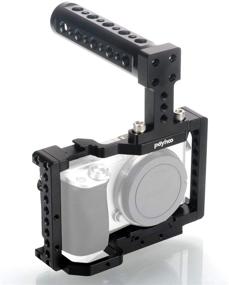 img 1 attached to 📷 Poyinco Camera Cage for Sony A6500 and A6400 Camera Stabilizer with Top Handle and Quick Release Plate - Improved SEO