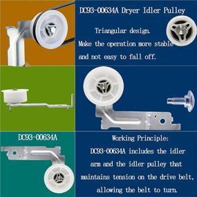 img 1 attached to 🔧 Enhanced Repair Kit for Samsung Dryer | Includes DC97-16782A Dryer Roller, DC93-00634A Idler Pulley, 6602-001655 Dryer Belt | Fit Models 6 and 7