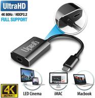 адаптер uptab usb-c к mini displayport 4k@60hz (графит), совместим с type c логотип