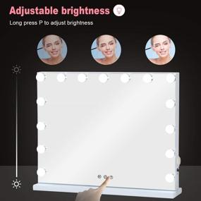 img 1 attached to 💡 Fenair Hollywood Vanity Mirror with 15 Dimmable LED Bulbs, 3 Color Modes, USB Port, Magnifying Makeup Mirror with Touch Control - Enhanced for SEO