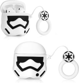 img 3 attached to 🌟 Star Airpods Case Wars Pack - Protective Shockproof Cover Skins with Keychain | Compatible with Apple AirPods 1 & 2