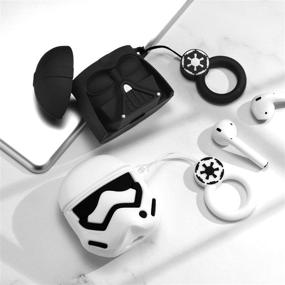 img 1 attached to 🌟 Star Airpods Case Wars Pack - Protective Shockproof Cover Skins with Keychain | Compatible with Apple AirPods 1 & 2