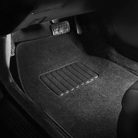 img 2 attached to 🚗 FH Group F14406BLACK 3 Row Premium Carpet Floor Mats with Drivers Heel Pad - Black, Solid Color for Trucks, SUVs, and Minivans