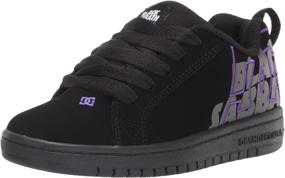 img 4 attached to 👟 Stylish & Supportive: Pure High Top EV Skate Shoes with Ankle Strap and Elastic Laces, Black Sabbath Black/Purple, Size 1