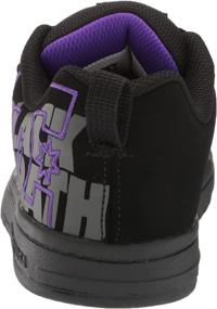 img 2 attached to 👟 Stylish & Supportive: Pure High Top EV Skate Shoes with Ankle Strap and Elastic Laces, Black Sabbath Black/Purple, Size 1